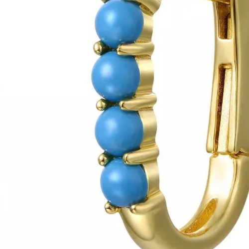 Zoviqa SkyBlue Beaded Kids Hoop Earrings