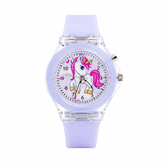 Zoviqa Kids Unicorn Analog Watch – Light Purple