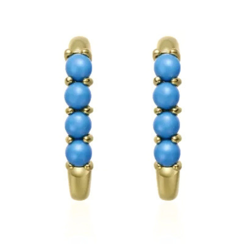 Zoviqa SkyBlue Beaded Kids Hoop Earrings
