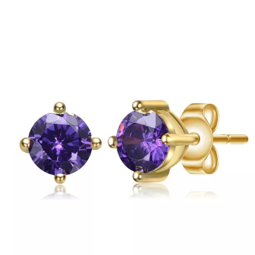Zoviqa Royal Violet Kids Stud Earrings