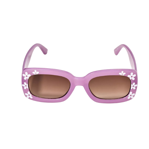 Zoviqa Women's Floral Rectangle Sunglasses – Purple Retro Fashion Eyewear