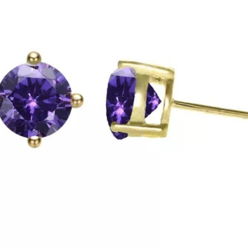 Zoviqa Royal Violet Kids Stud Earrings